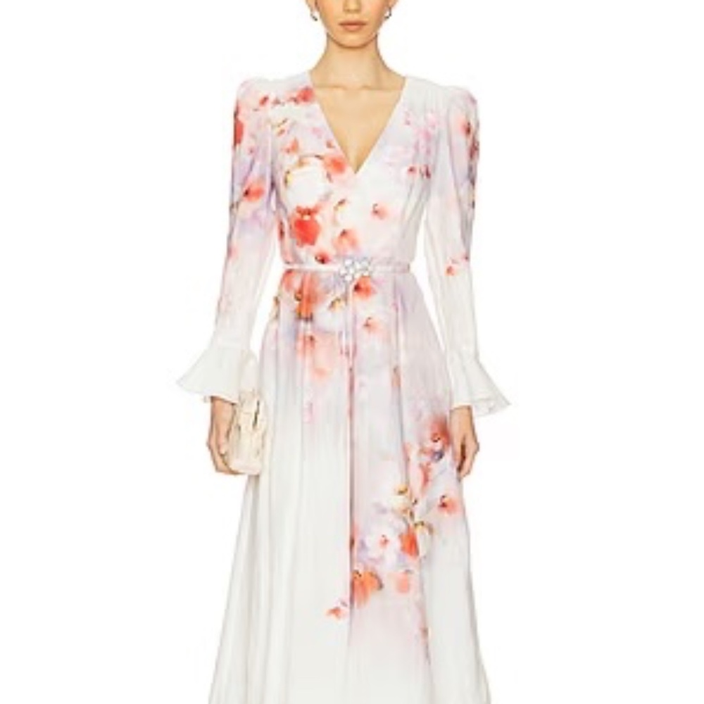 NWT Authentic Zimmermann Scarlet Floral Linen maxi dress 0